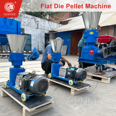 Kleine pelletfabriek met elektromotor